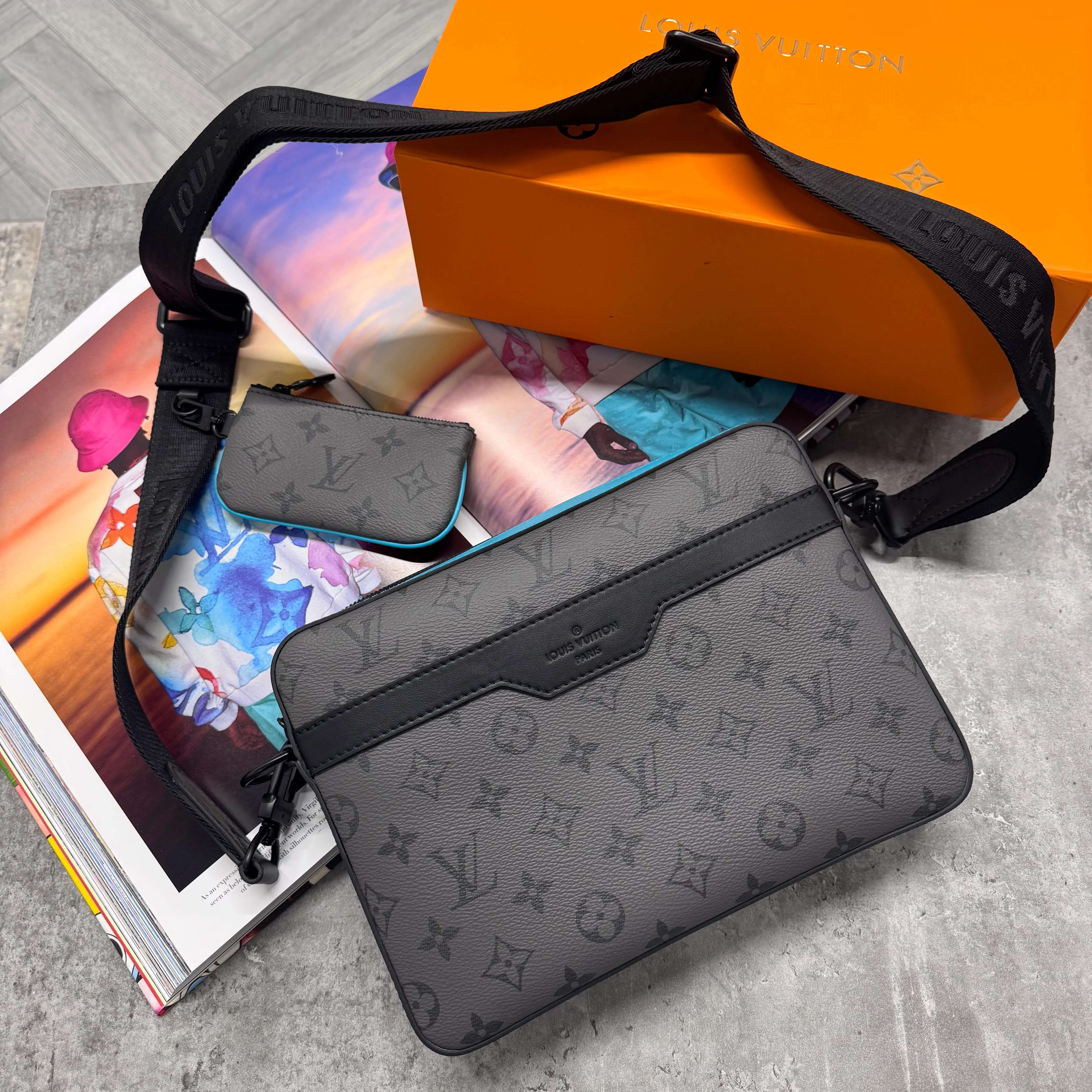LVE TRIO BAG - GREY / AQUA - Image 3
